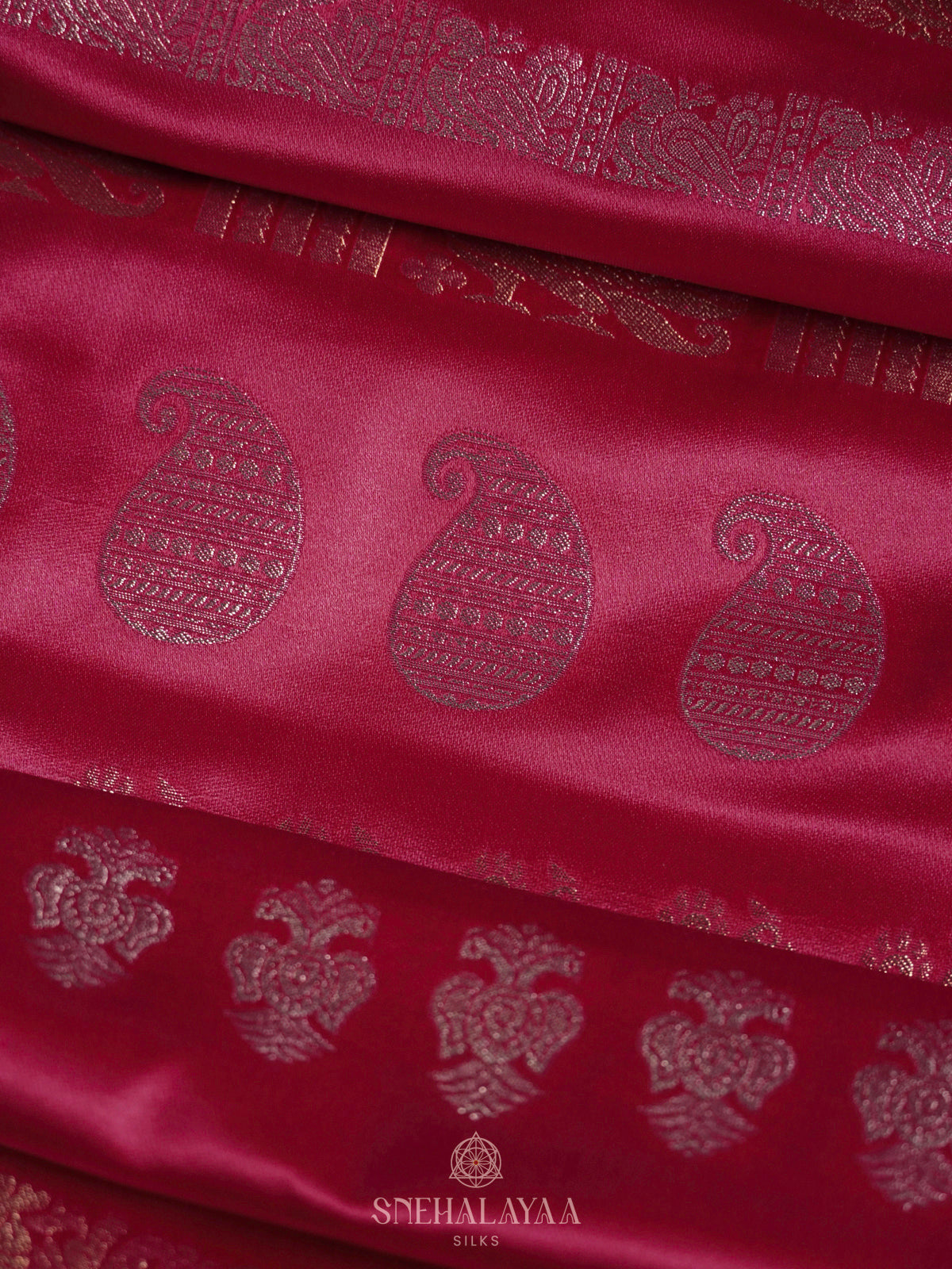 Pink Satin Saree