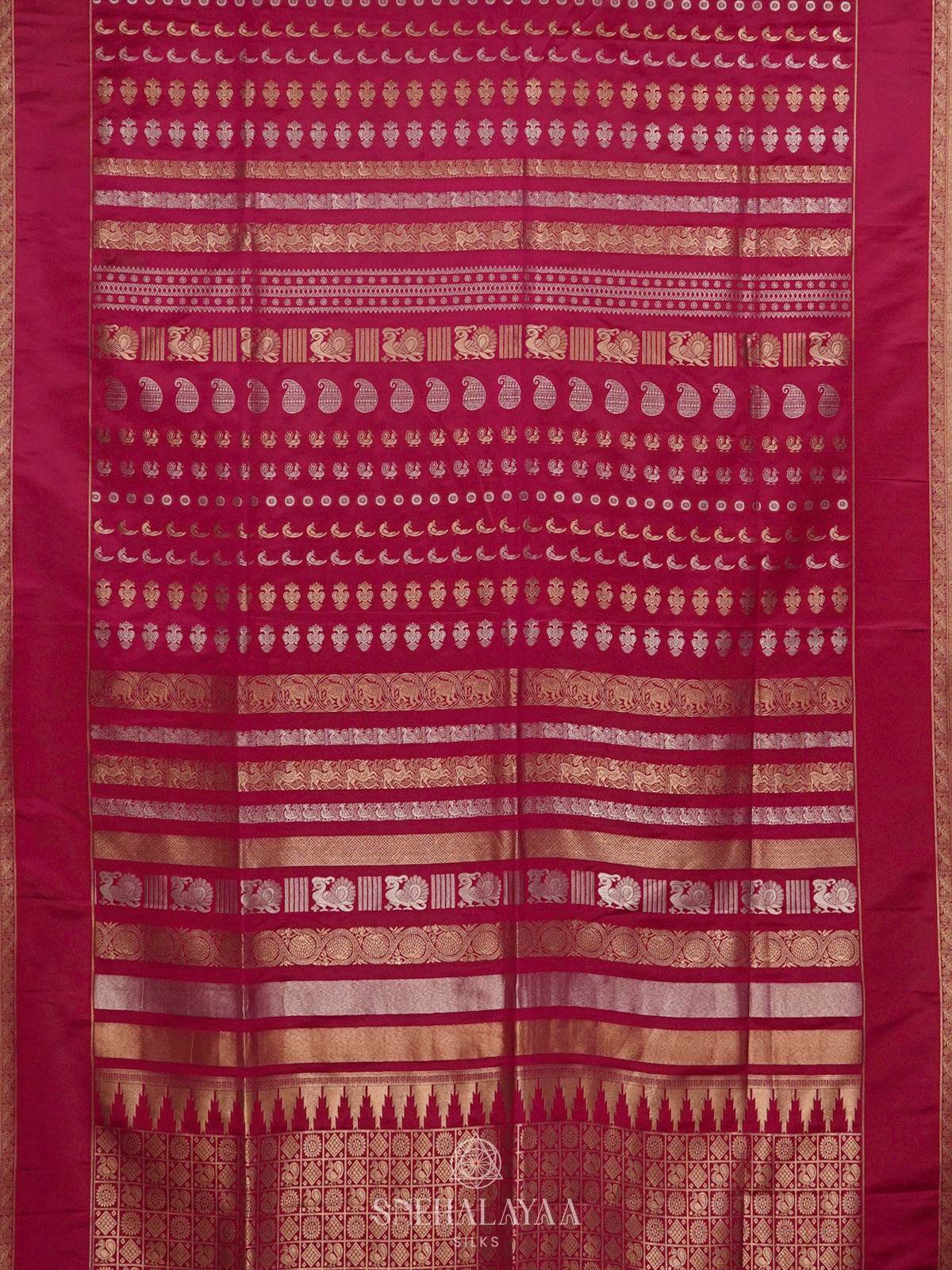 Pink Satin Saree