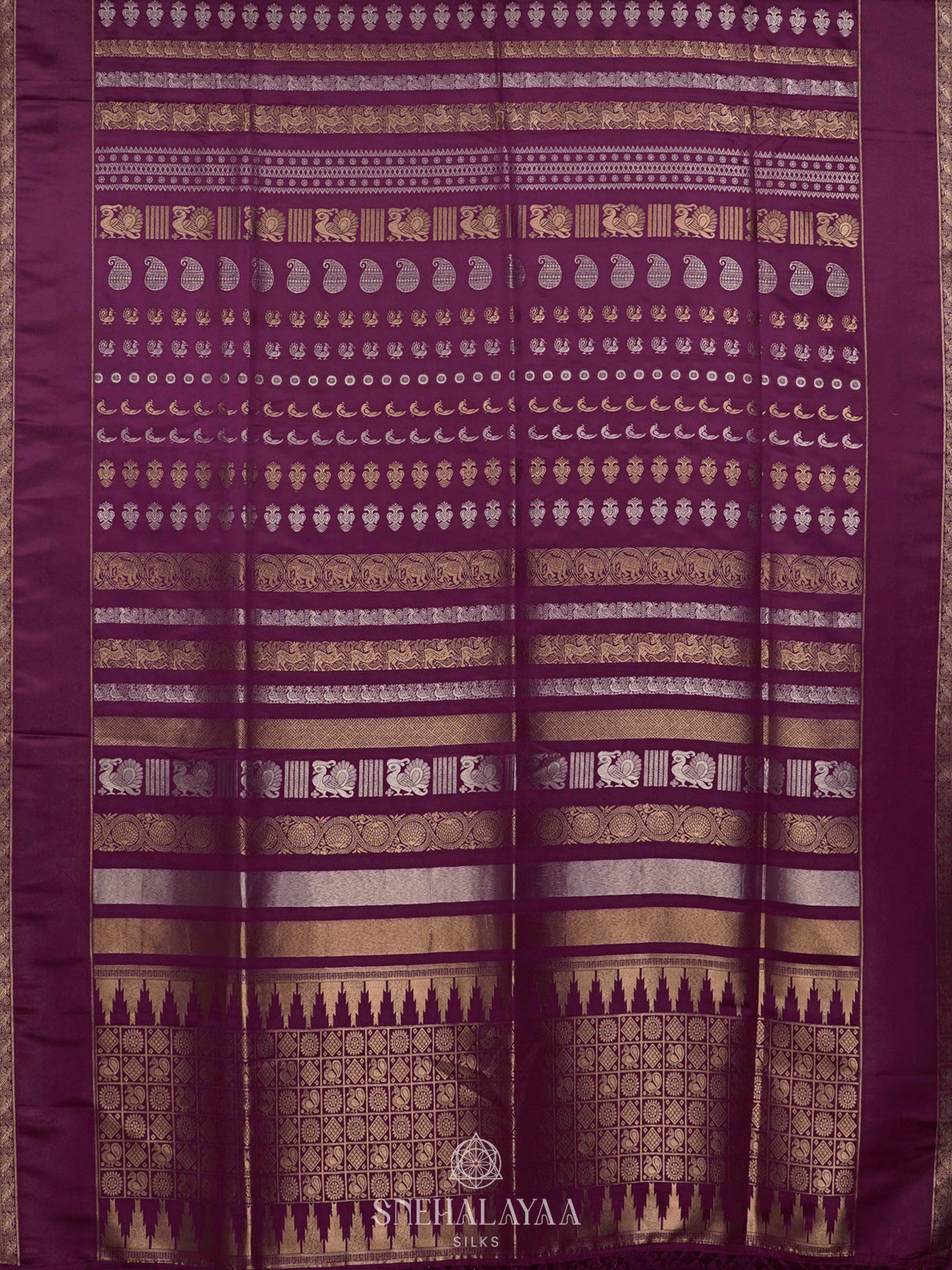 Magenta Satin Saree