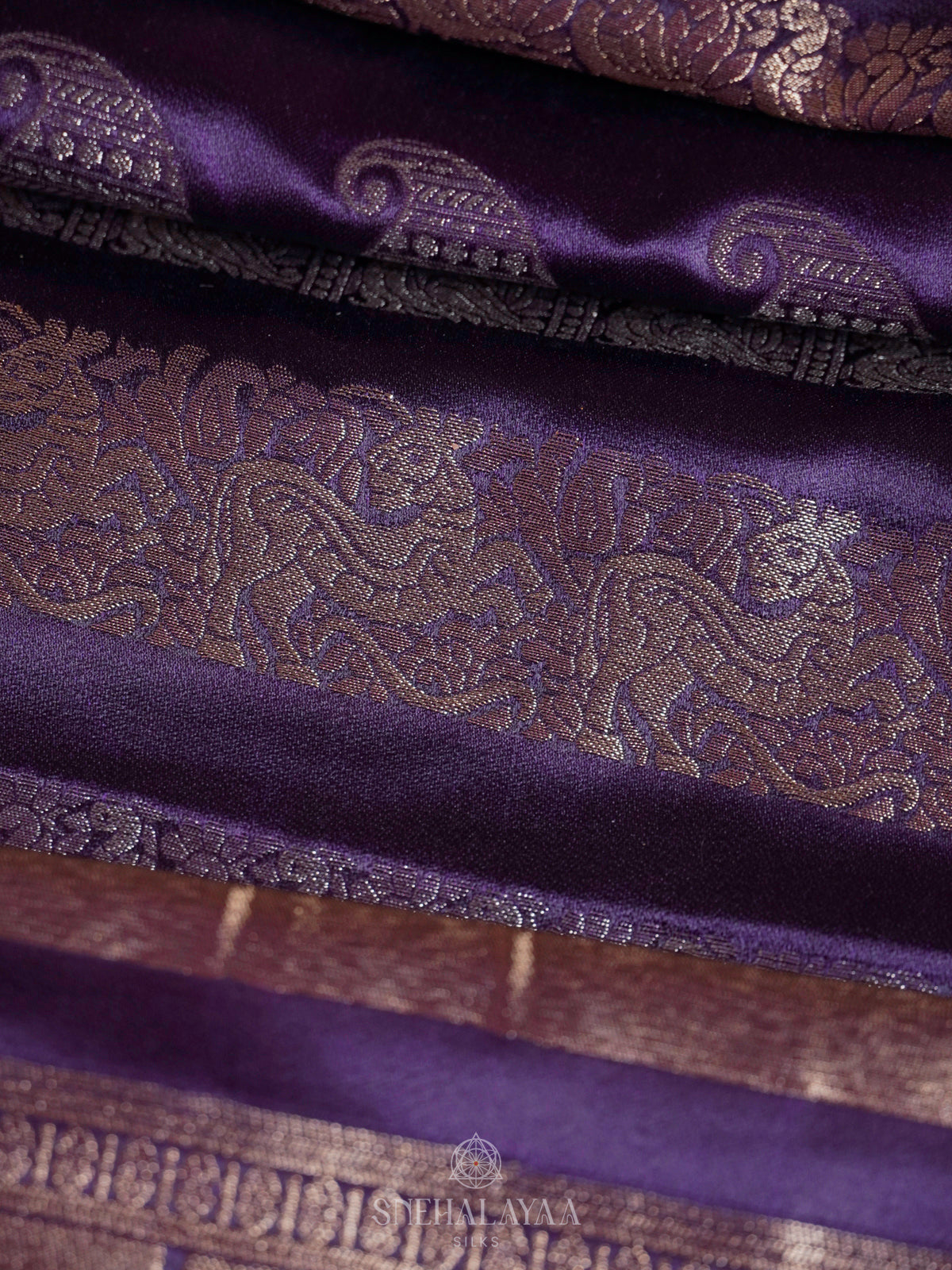 Purple Satin Saree
