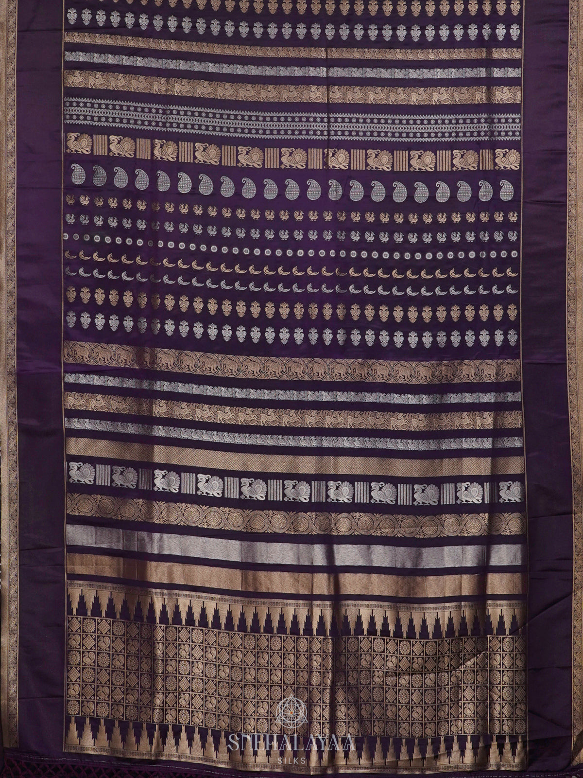 Purple Satin Saree
