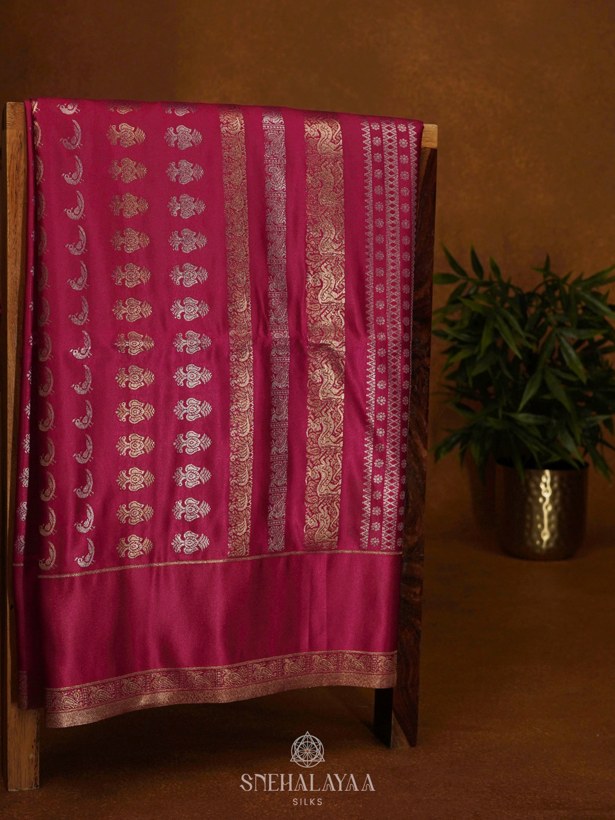 Pink Satin Saree