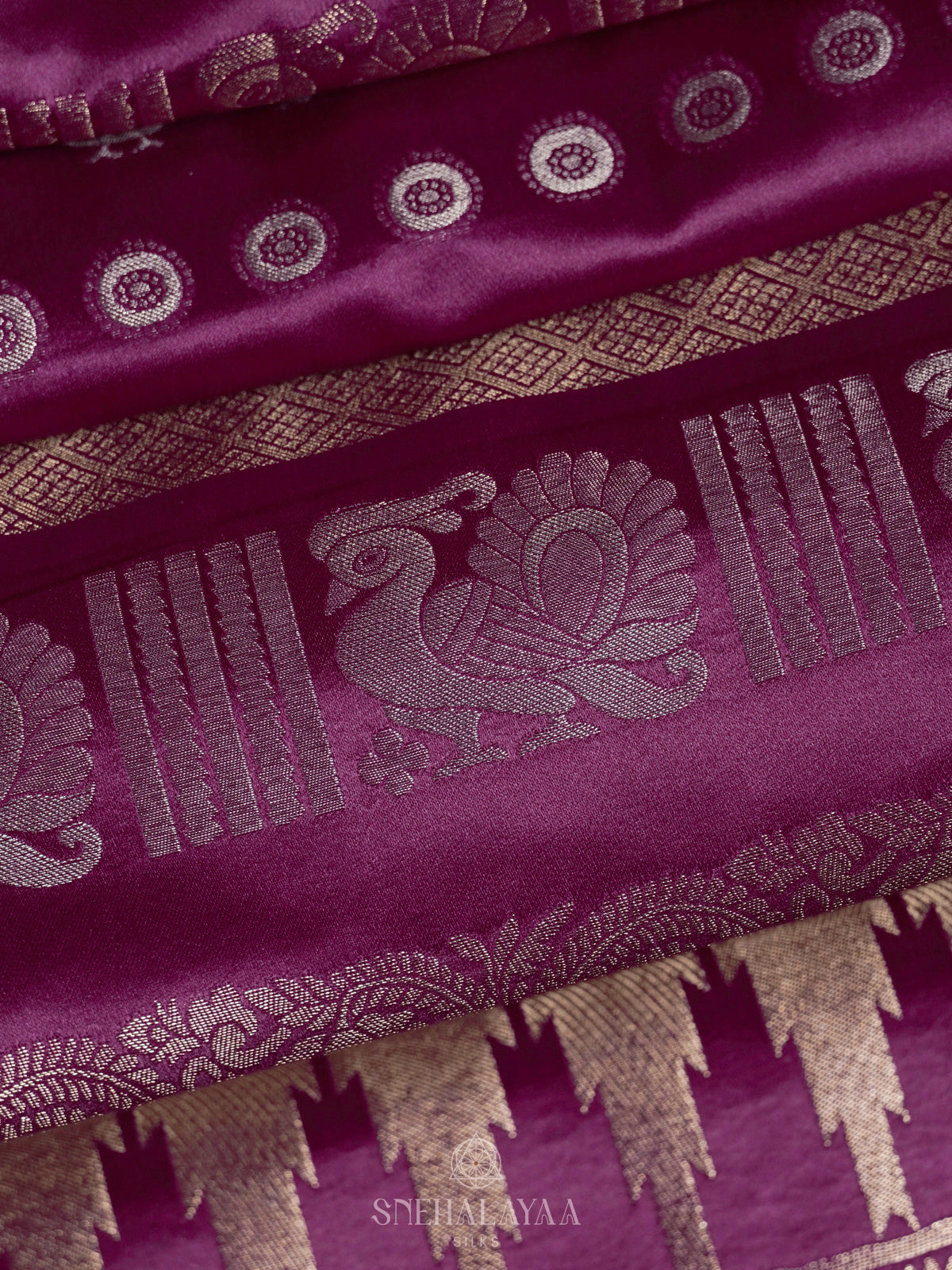 Magenta Satin Saree