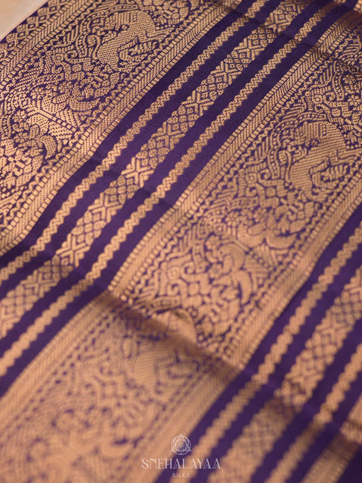 Cream Kanjivaram Silk Saree