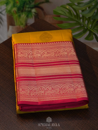 Yellow Kanjivaram Silk Saree