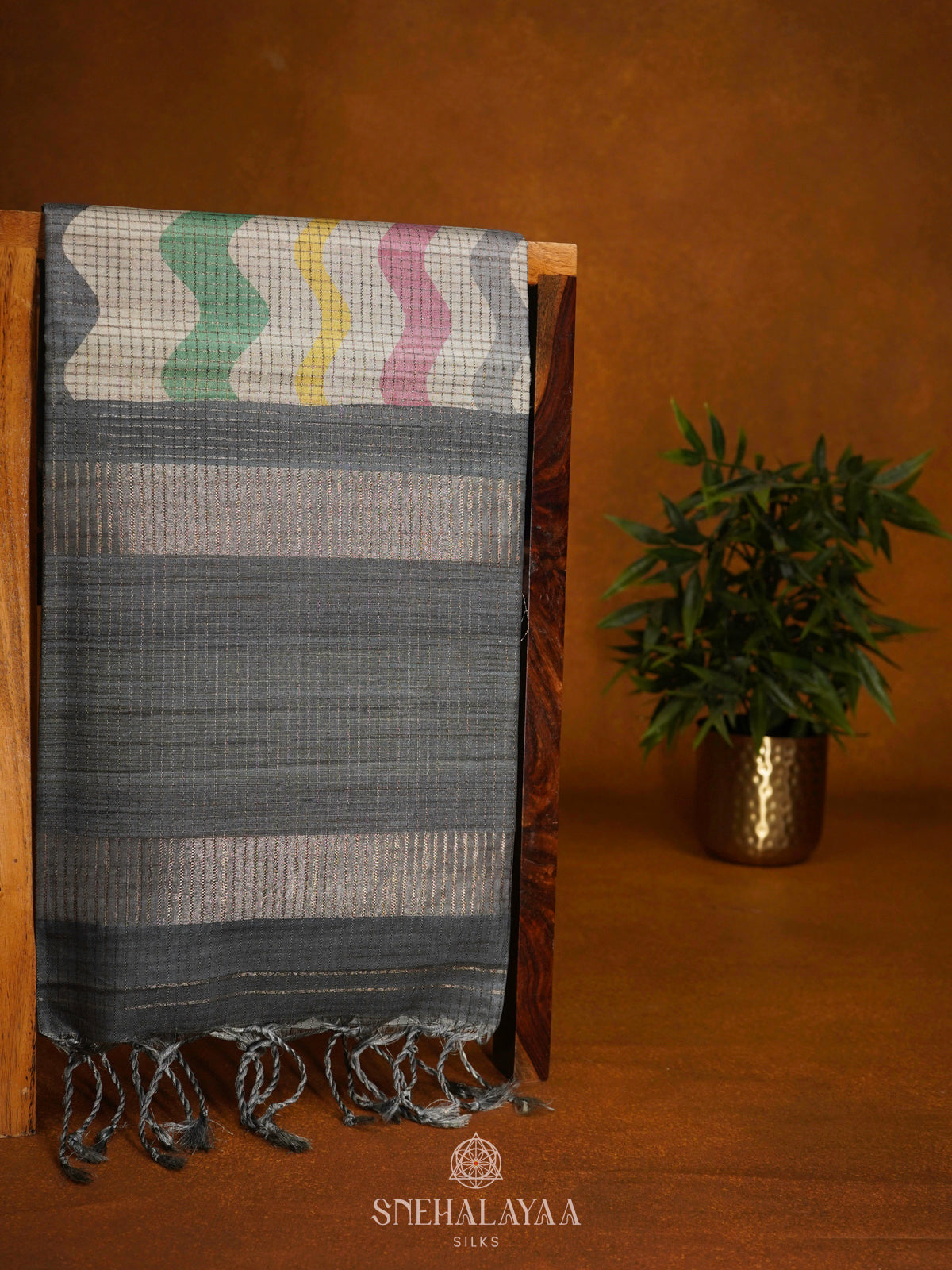 Multicolour Tussar Saree