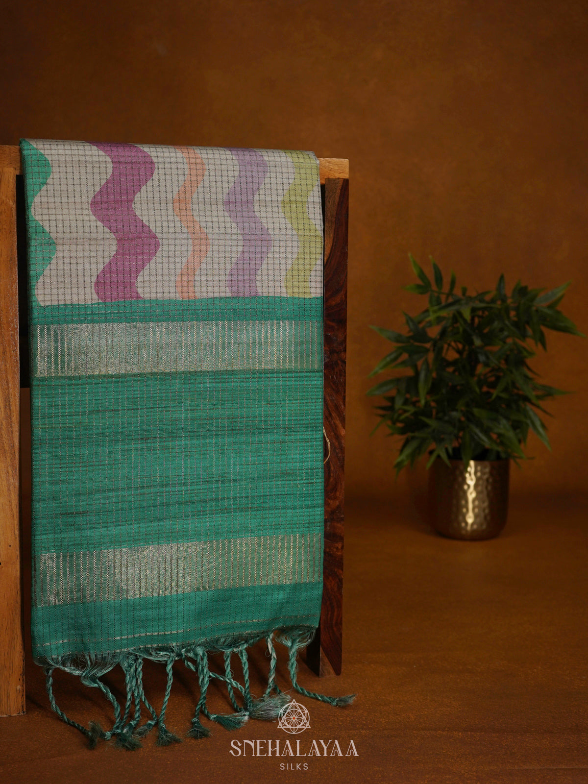 Multicolour Tussar Saree