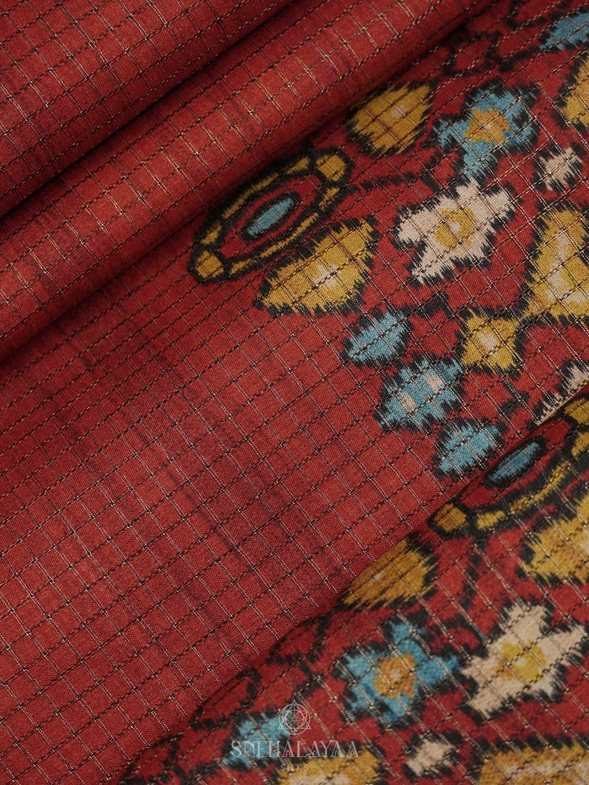 Maroon Tussar Saree