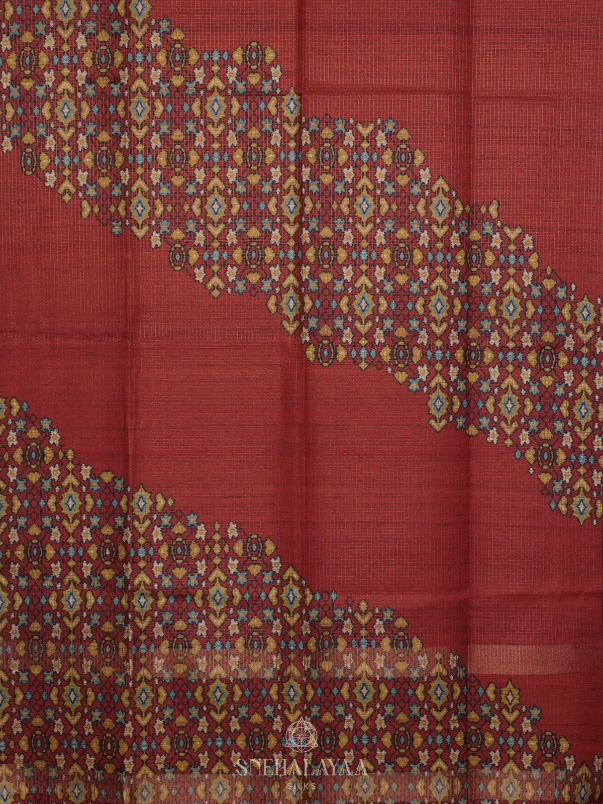 Maroon Tussar Saree