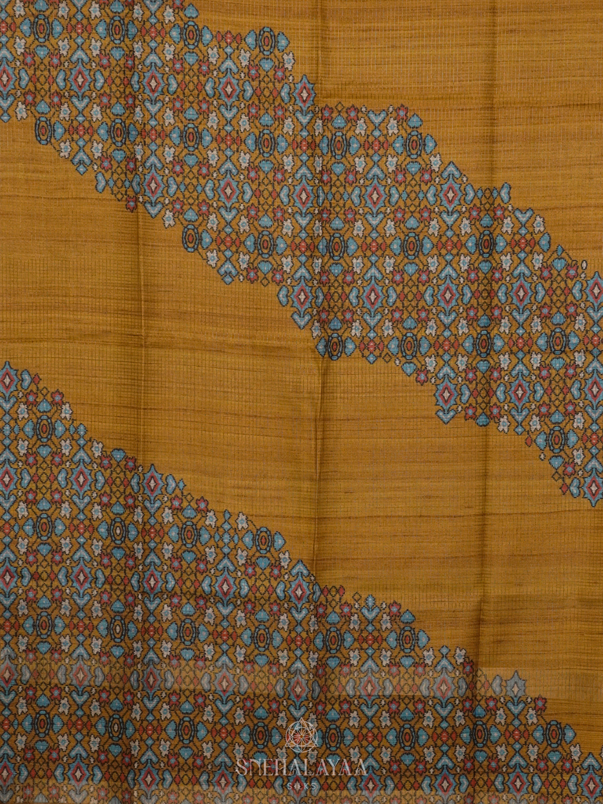 Yellow Tussar Saree