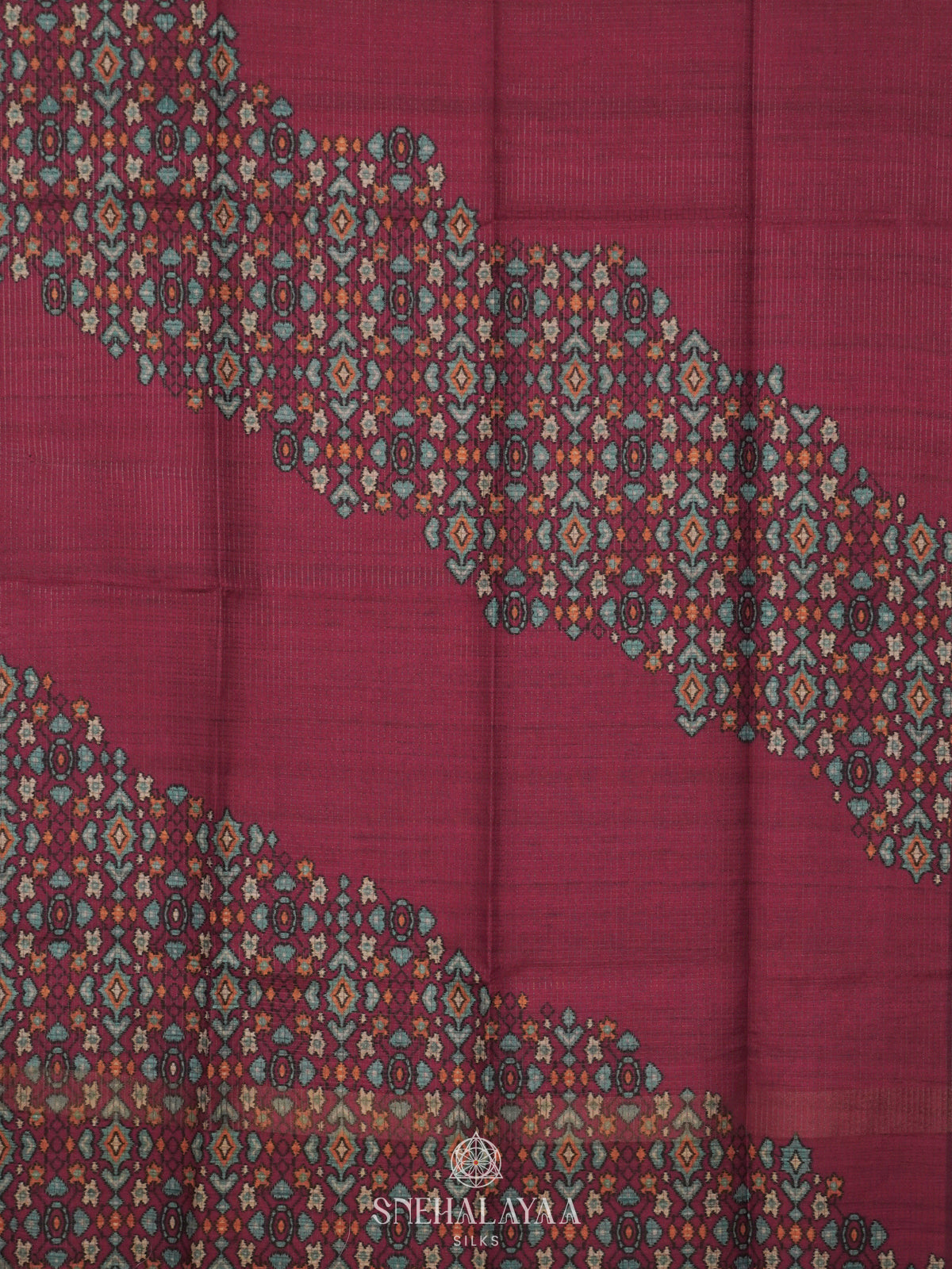 Maroon Tussar Saree