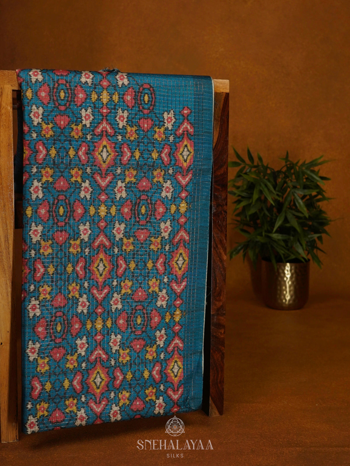 Peacock Blue Tussar Saree