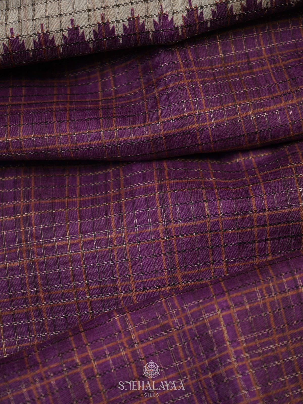 Plum Tussar Saree
