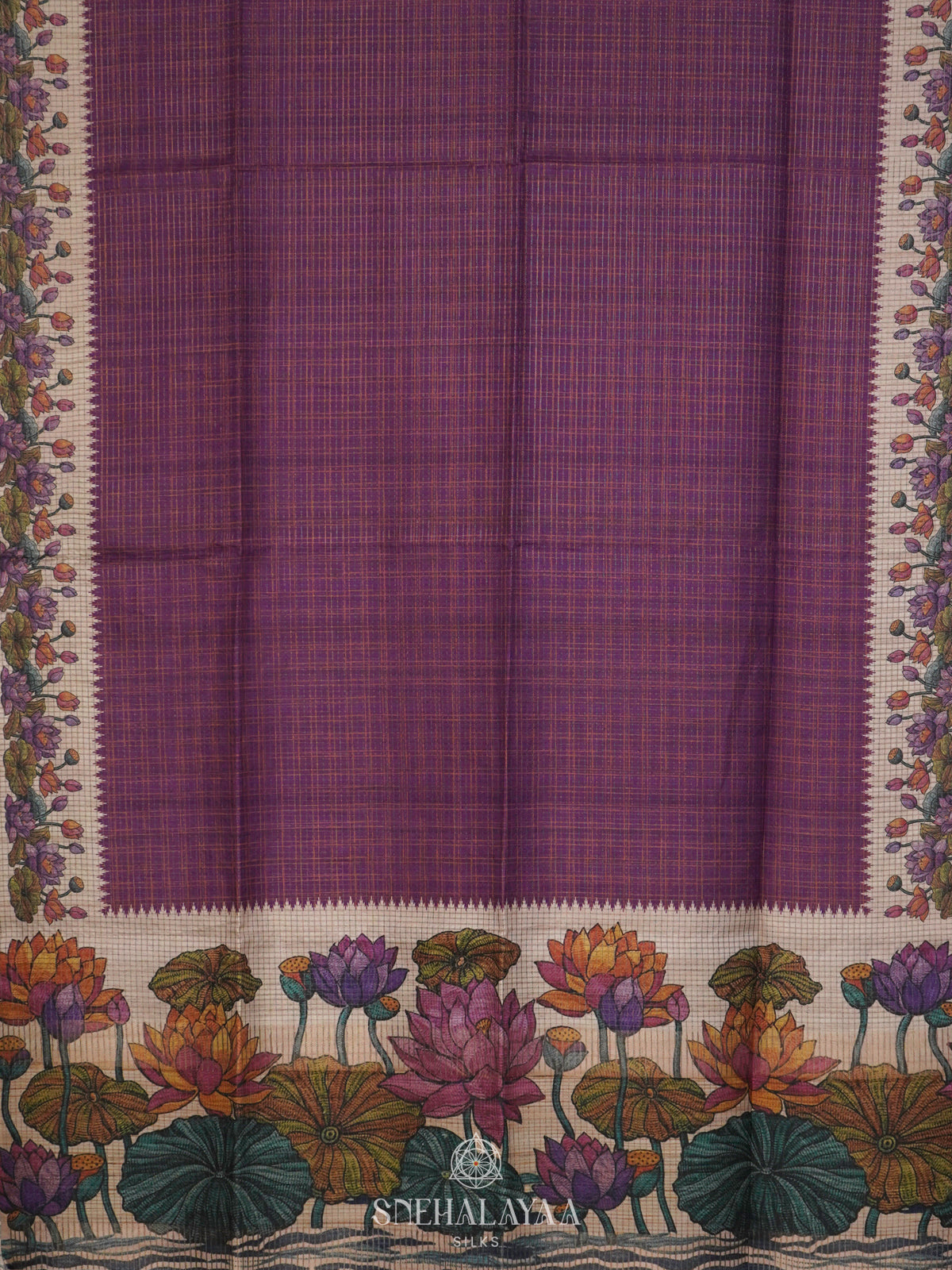Plum Tussar Saree