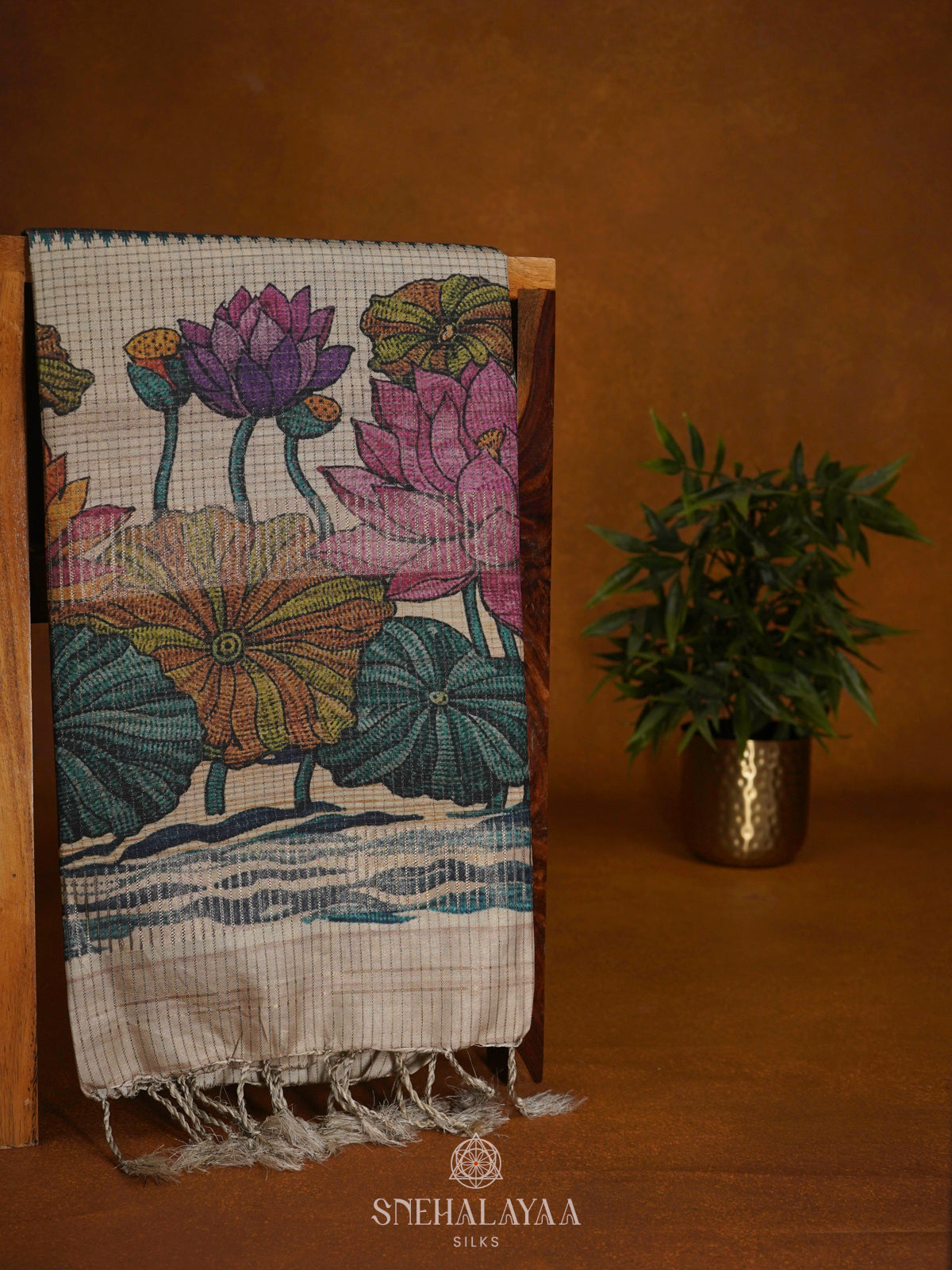 Teal Blue Tussar Saree