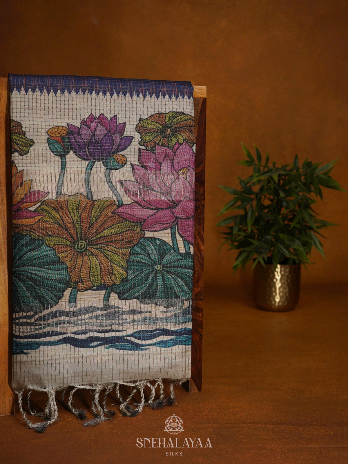 Blue Tussar Saree