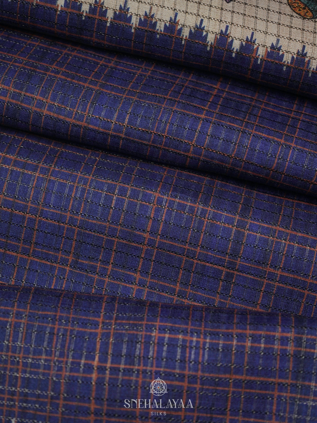 Blue Tussar Saree