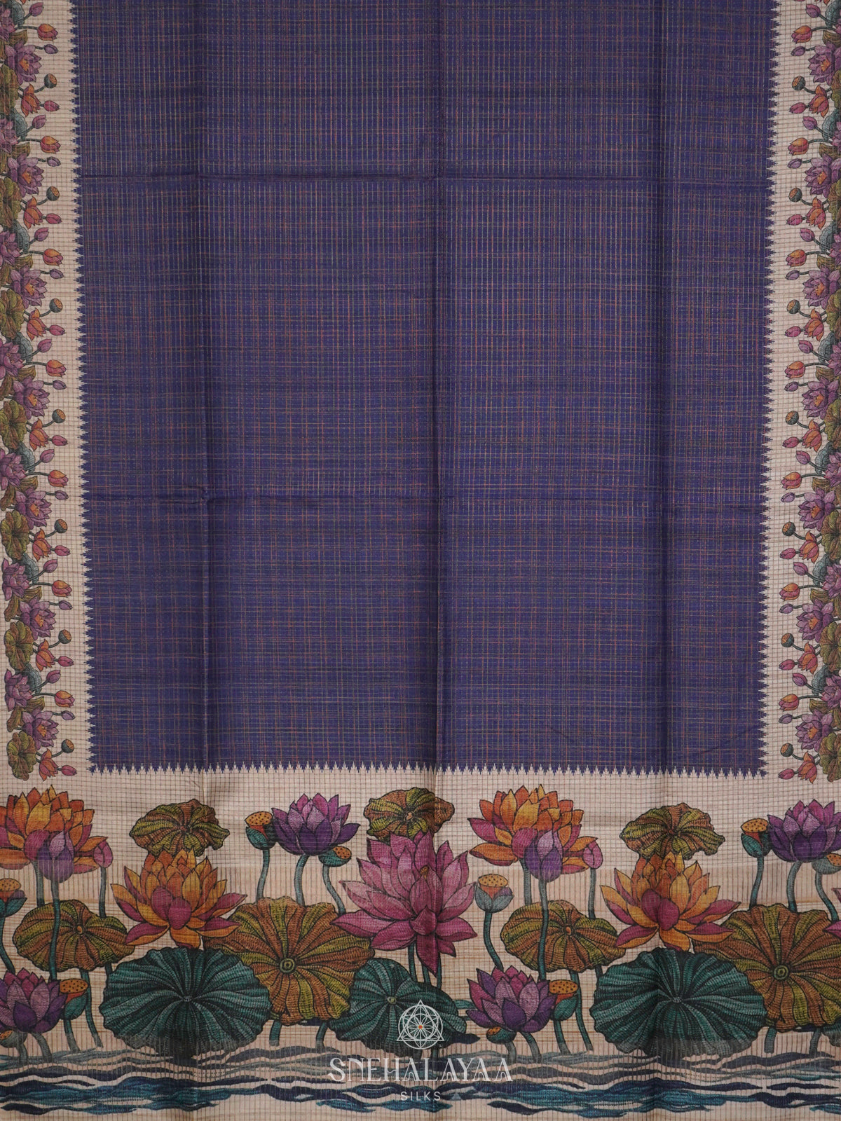 Blue Tussar Saree