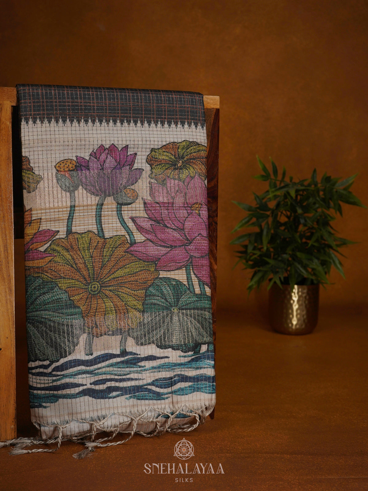 Charcol Black Tussar Saree