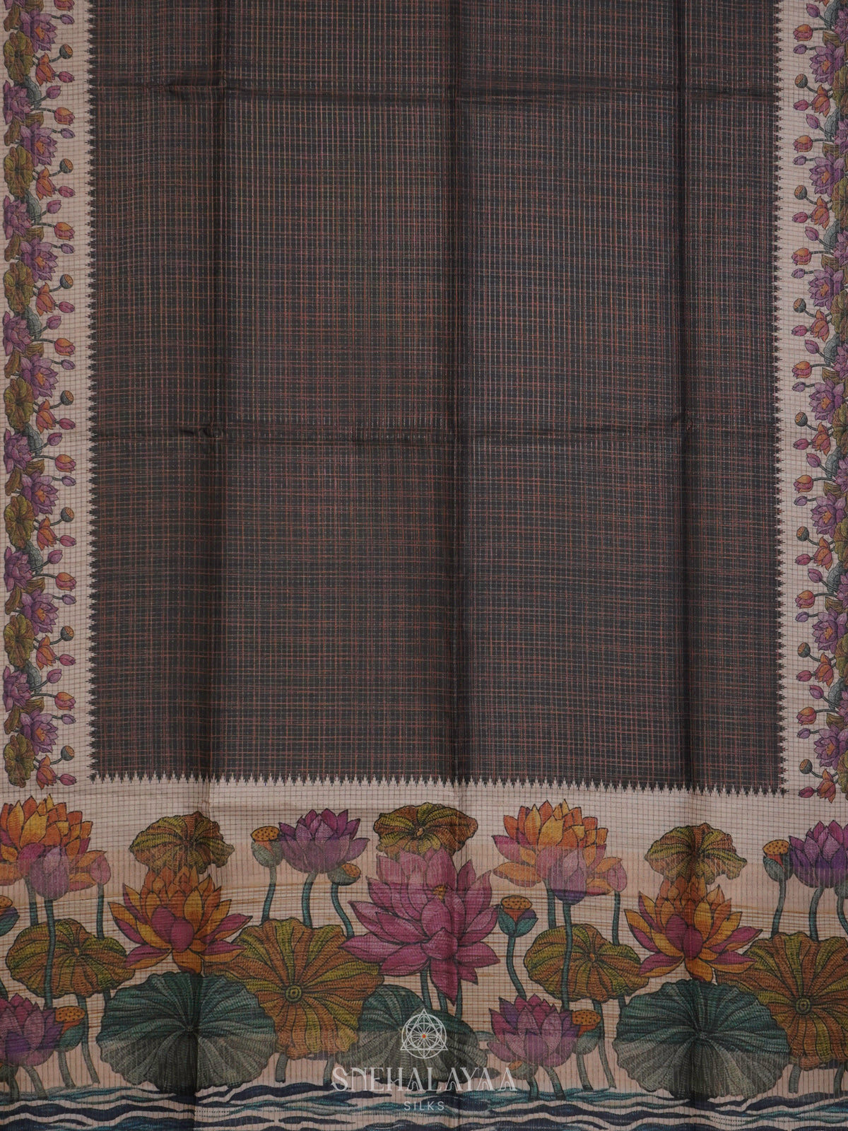 Charcol Black Tussar Saree
