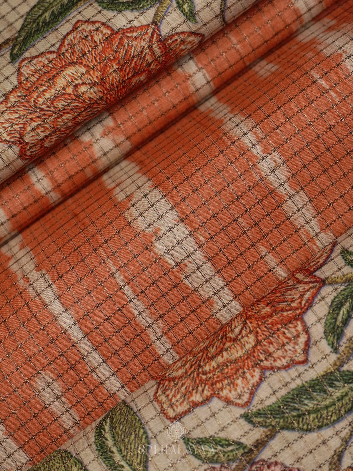Orange Tussar Saree