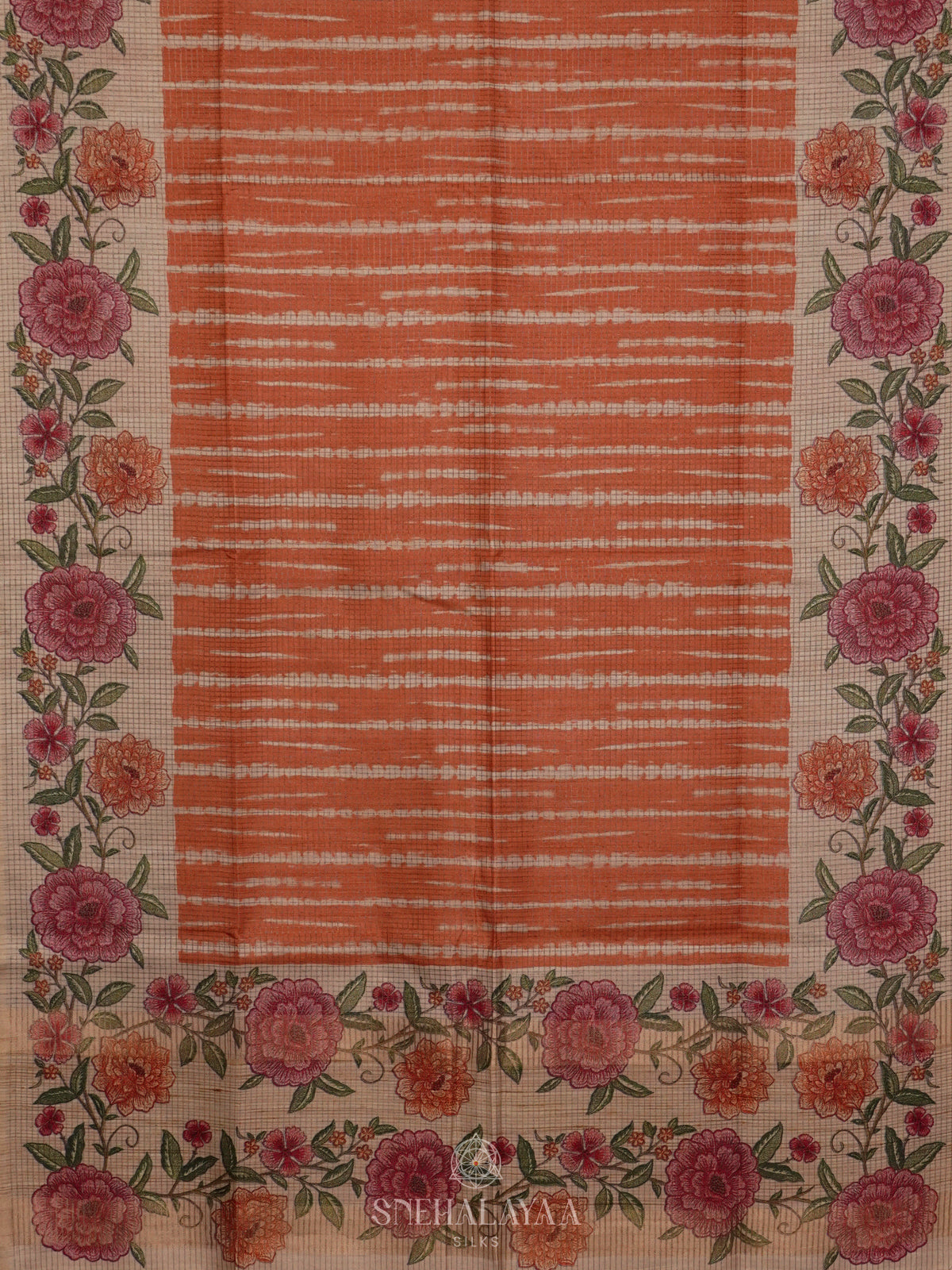 Orange Tussar Saree