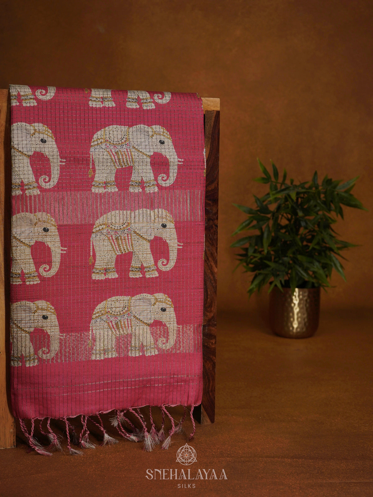 Olive Green Tussar Saree