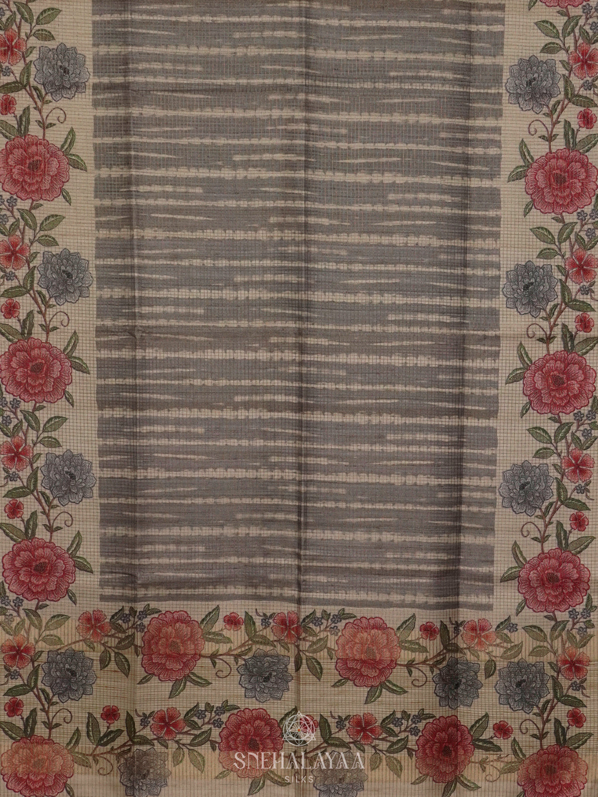 Grey Tussar Saree