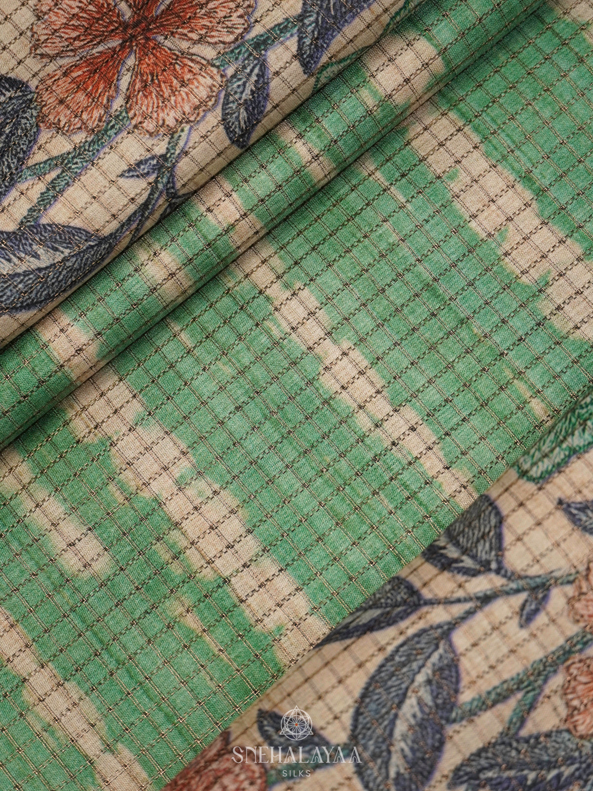 Mint Green Tussar Saree