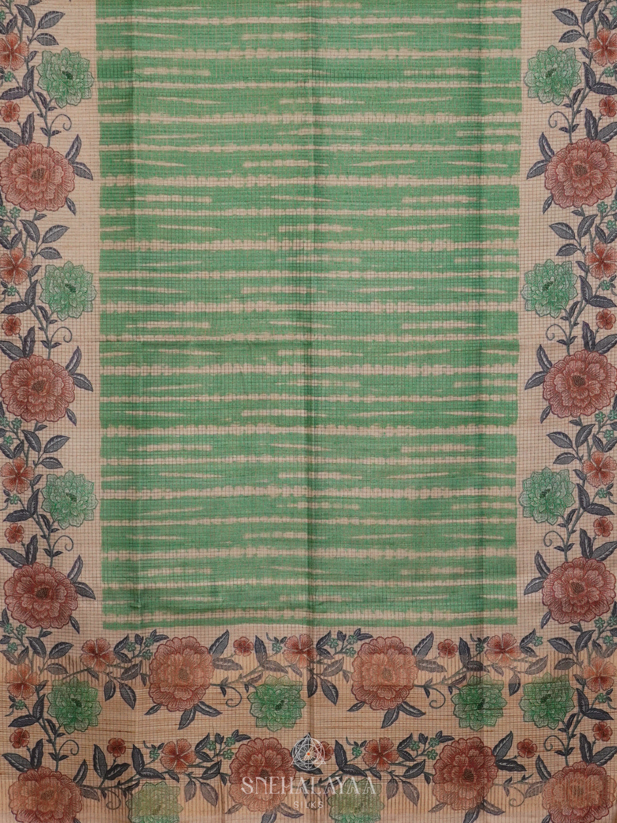Mint Green Tussar Saree