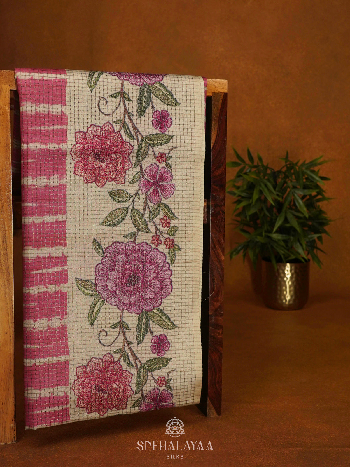 Pink Tussar Saree
