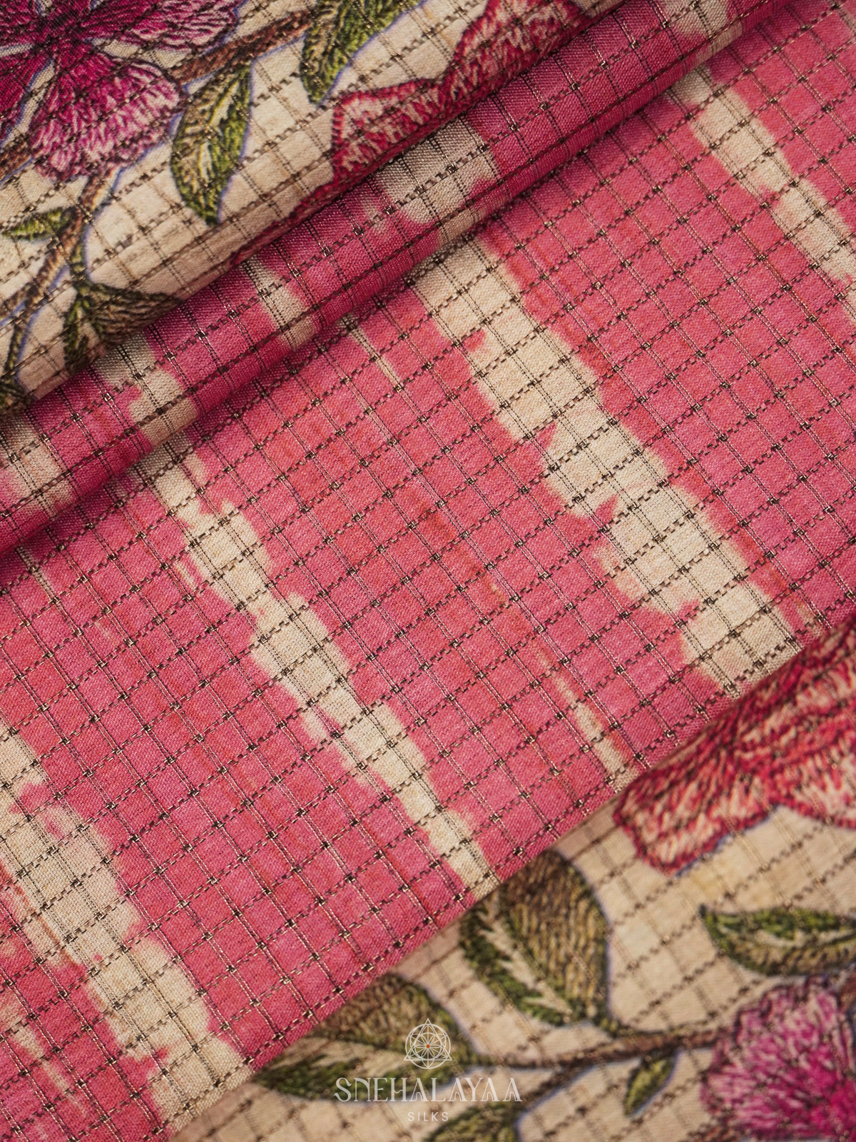 Pink Tussar Saree