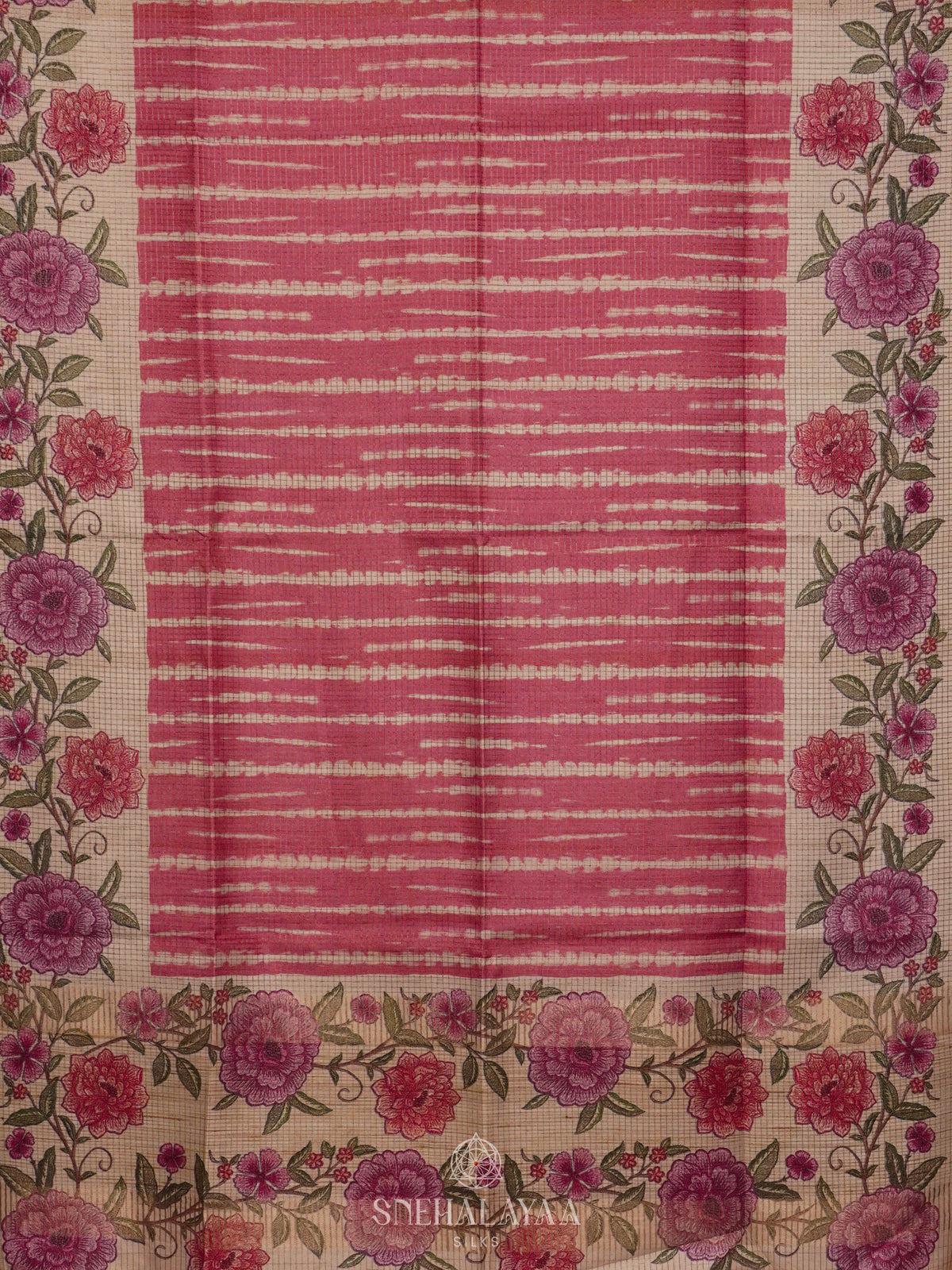 Pink Tussar Saree