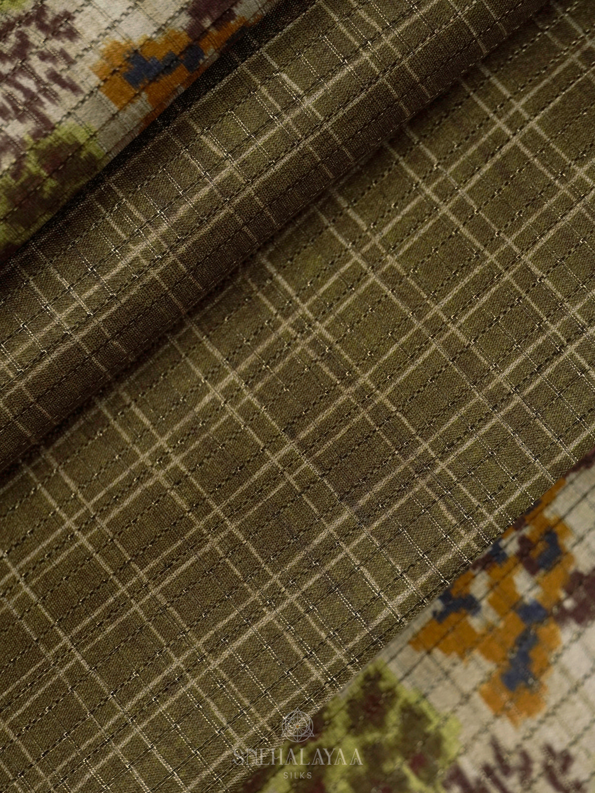 Olive Green Tussar Saree