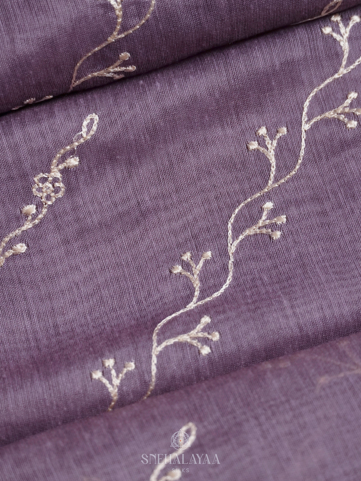 Lilac Linen Saree