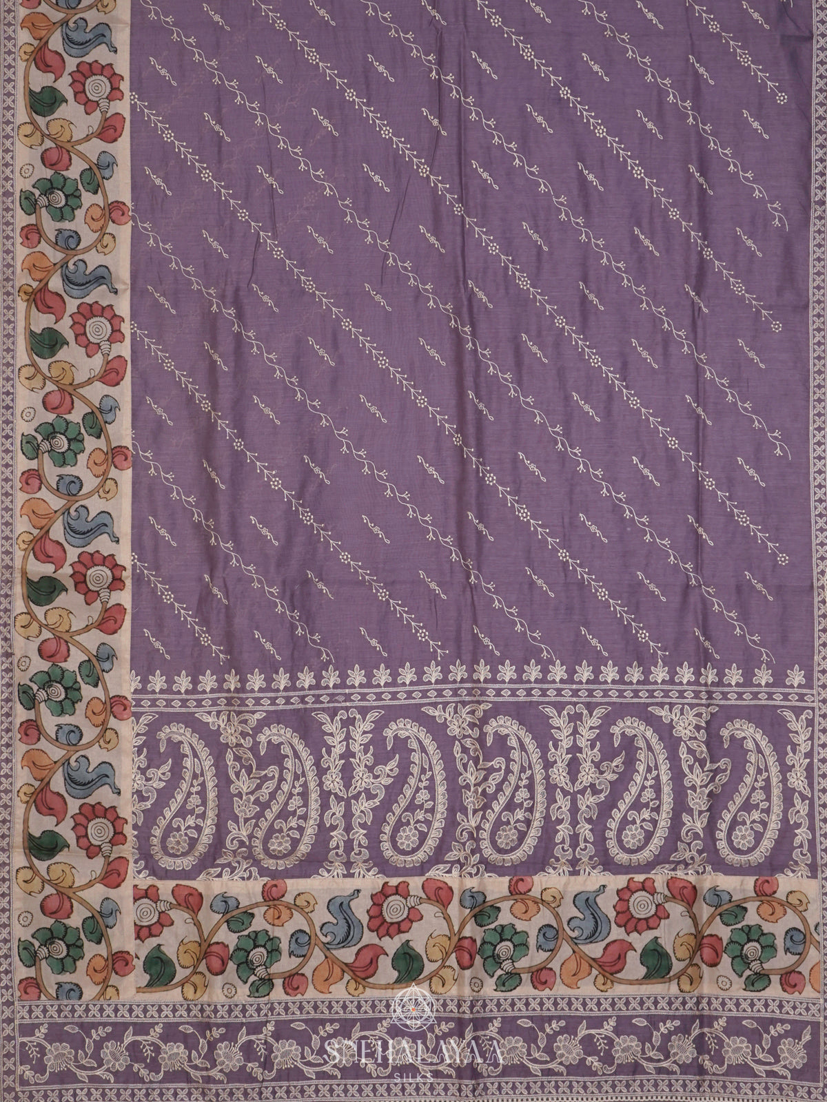 Lilac Linen Saree