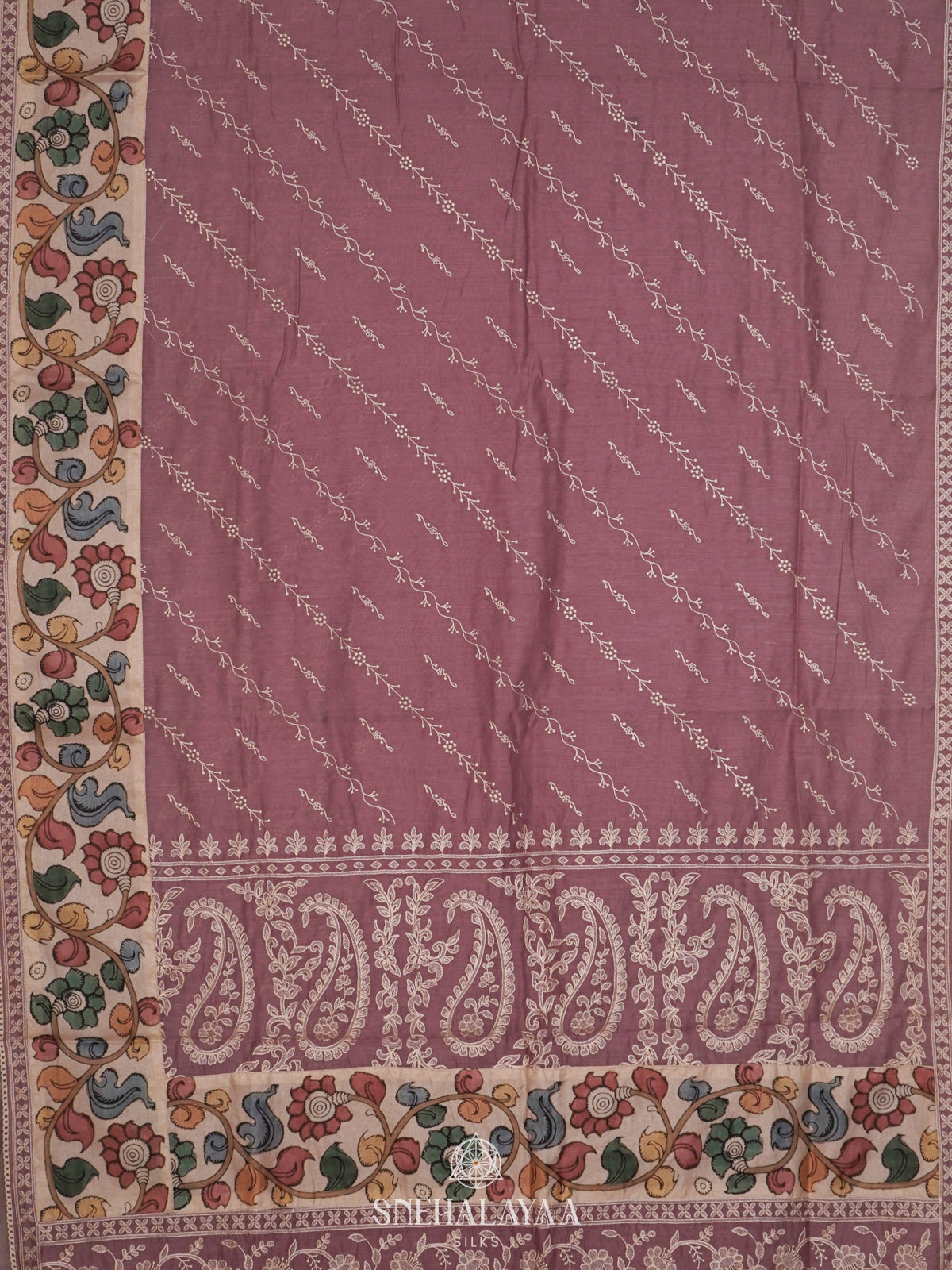 Pink Linen Saree
