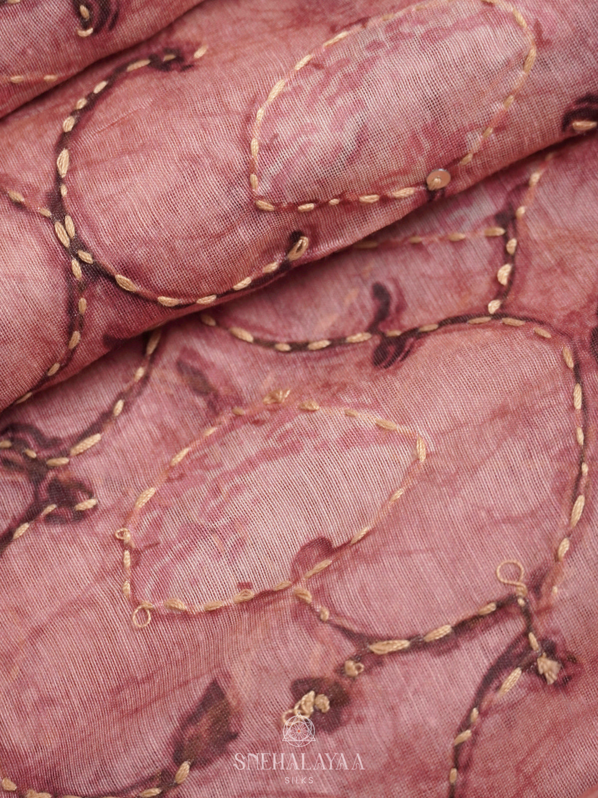 Pink Linen Saree