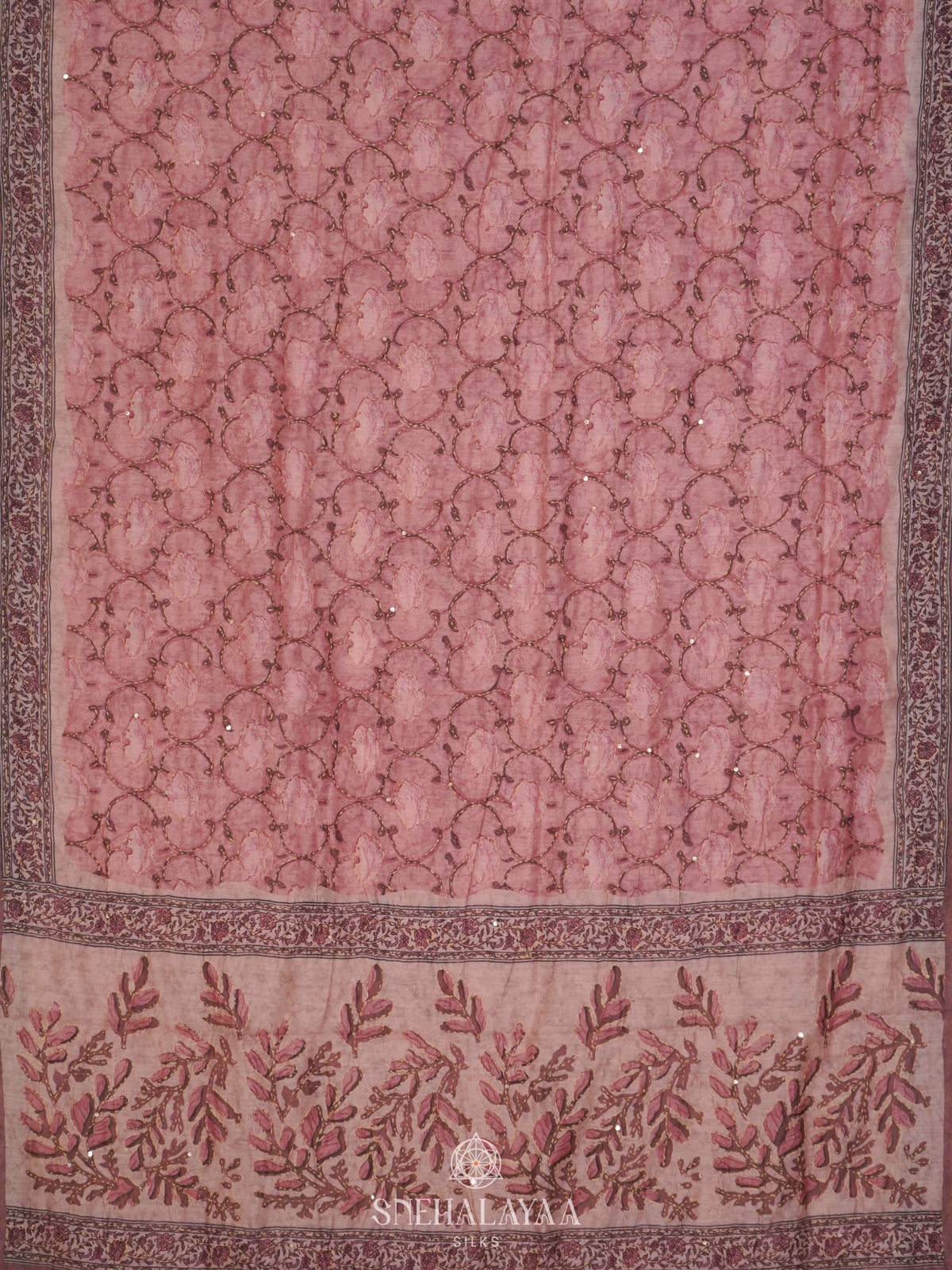 Pink Linen Saree
