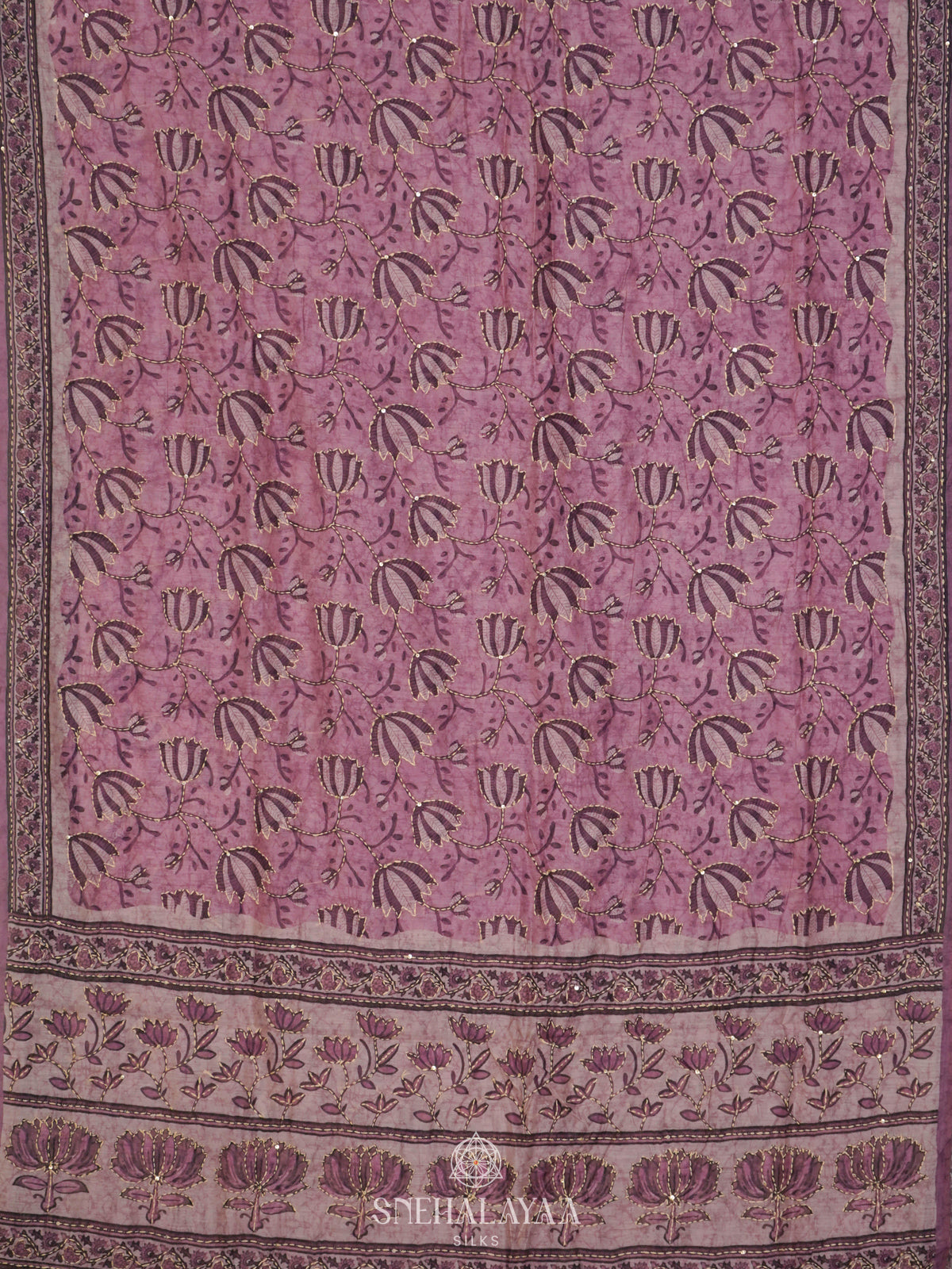 Pink Linen Saree