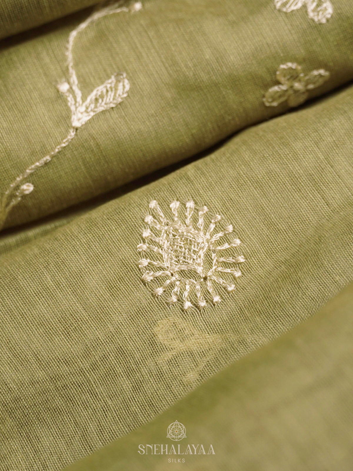 Green Linen Saree
