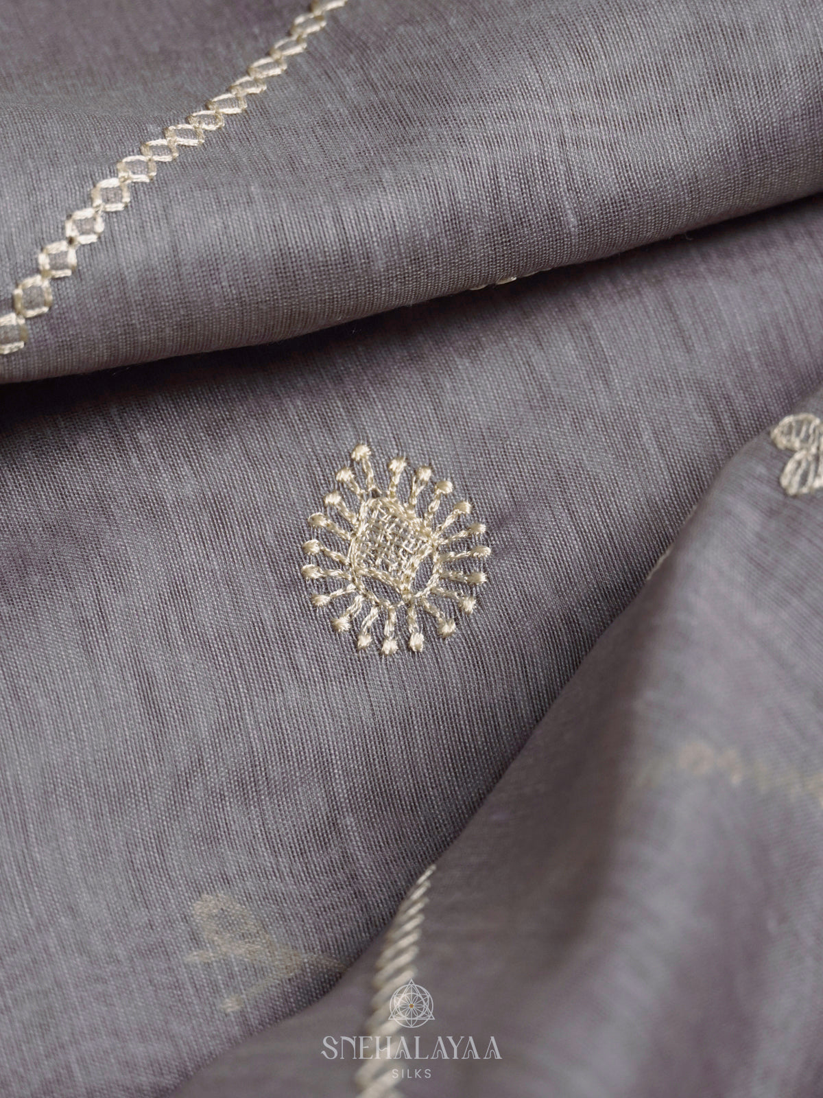 Grey Linen Saree