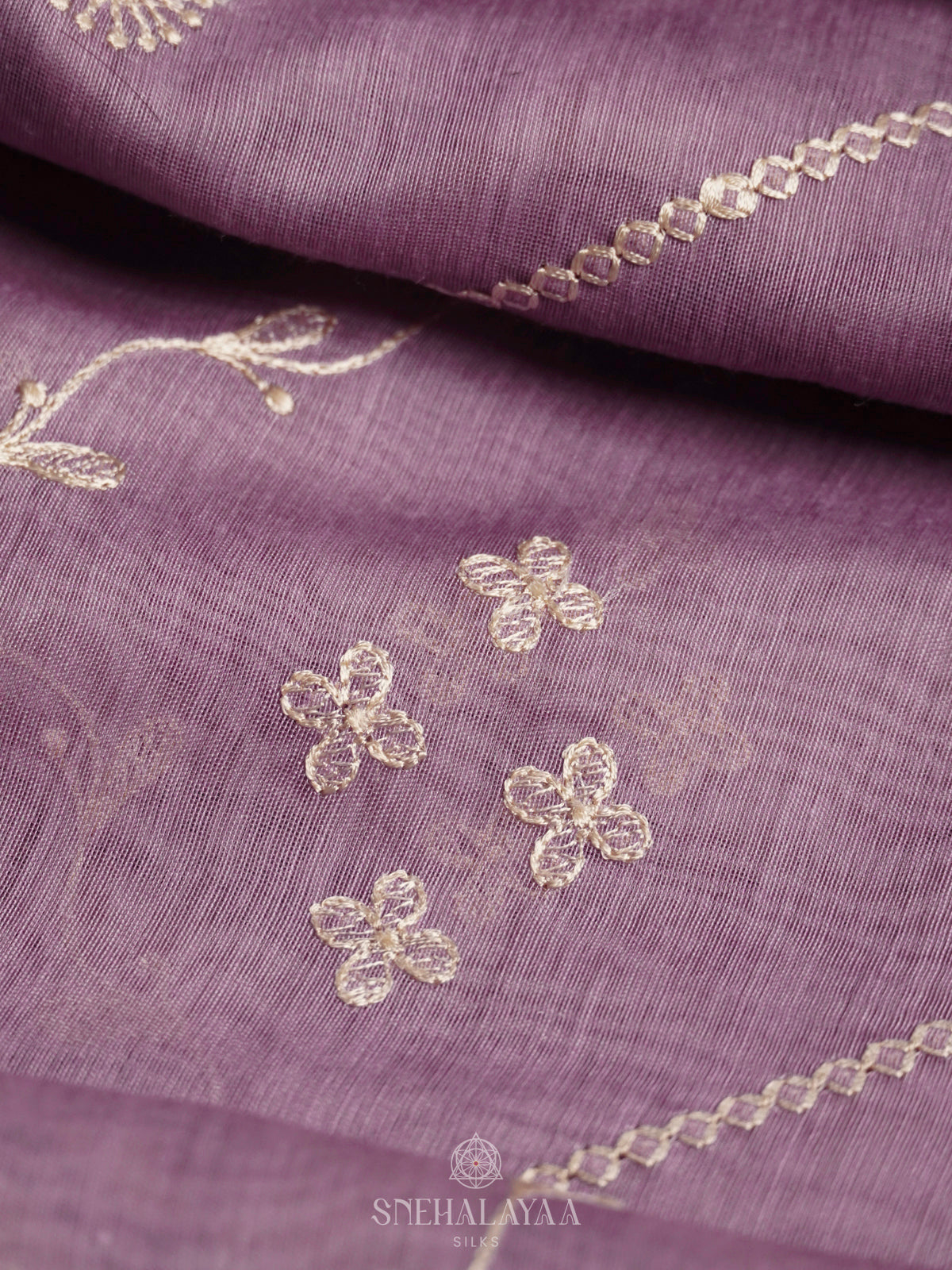 Lavender Linen Saree