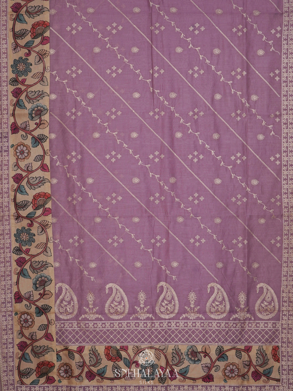 Lavender Linen Saree