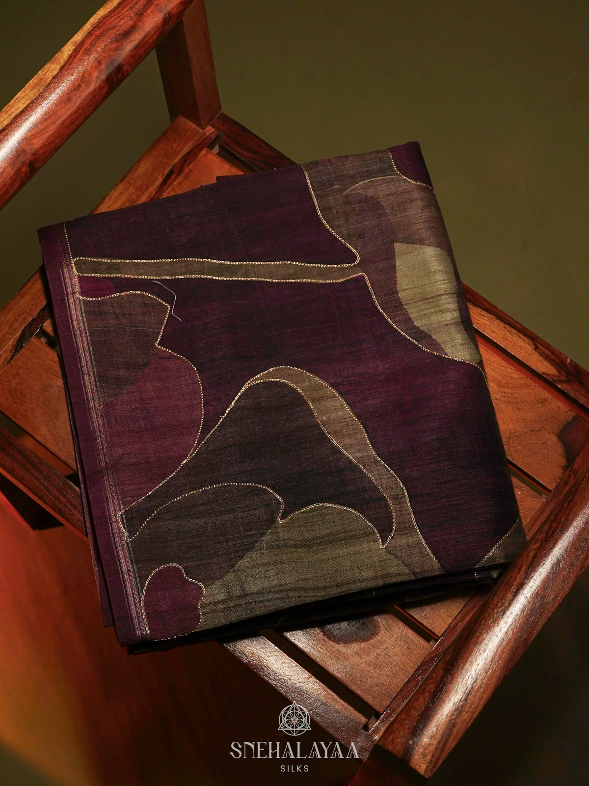 Wine Tussar Saree