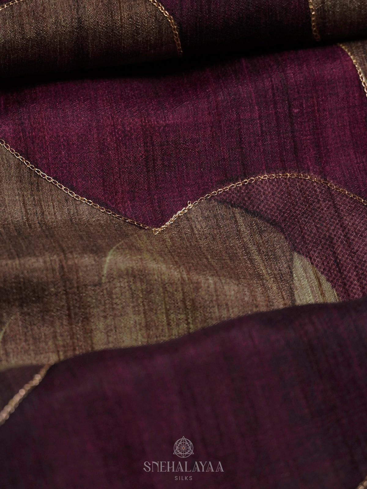 Wine Tussar Saree