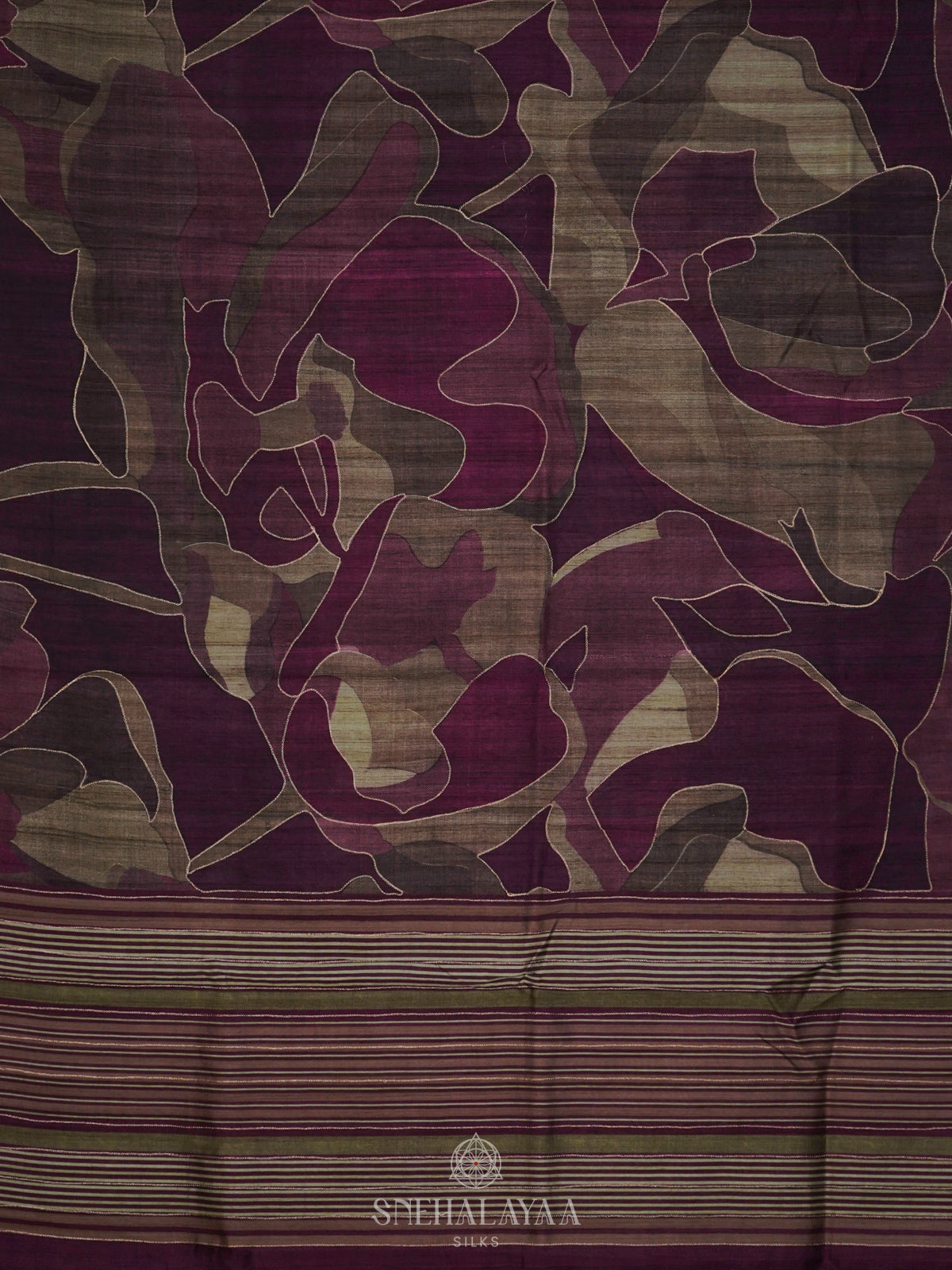 Wine Tussar Saree