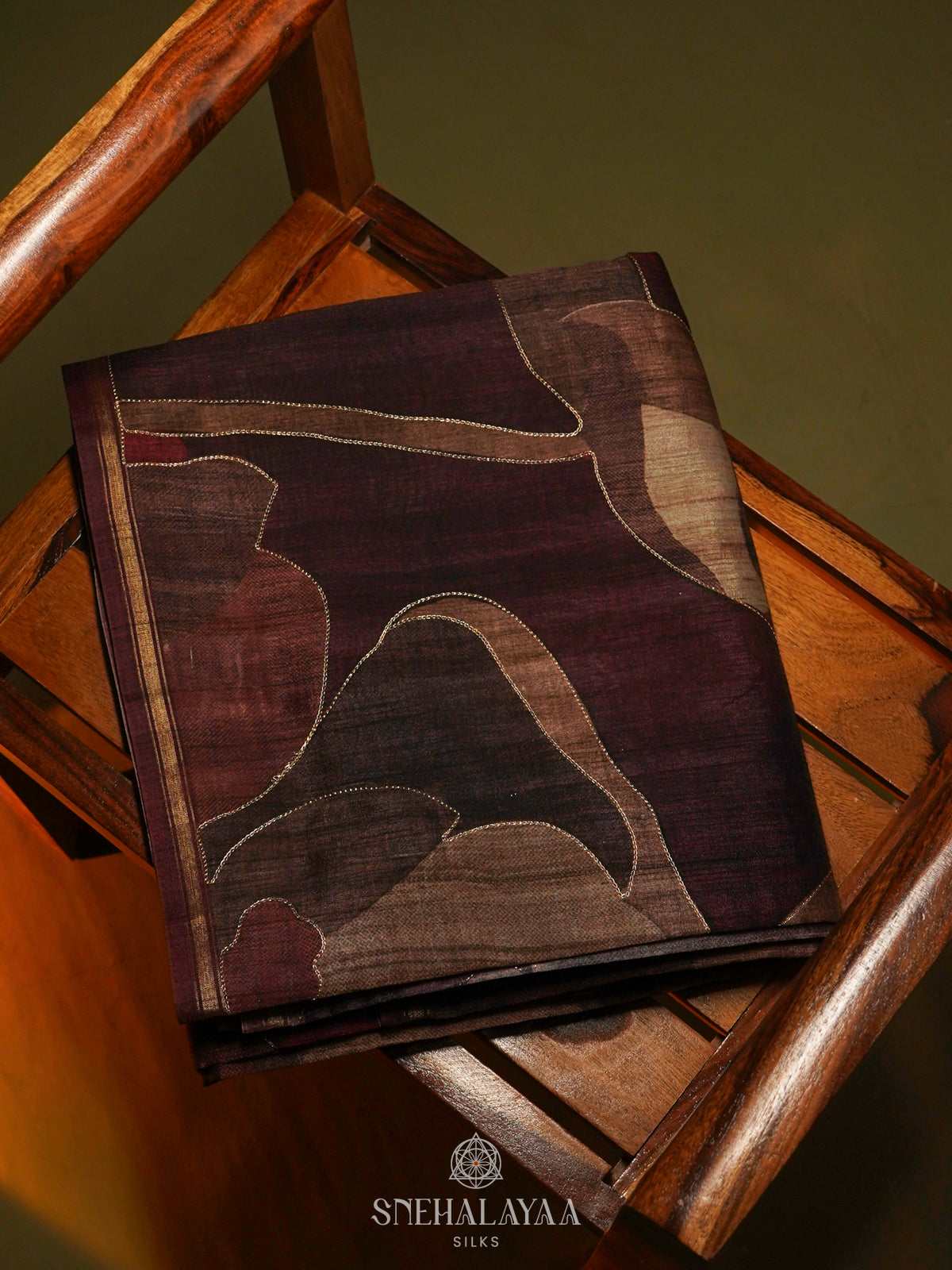 Wine Tussar Saree