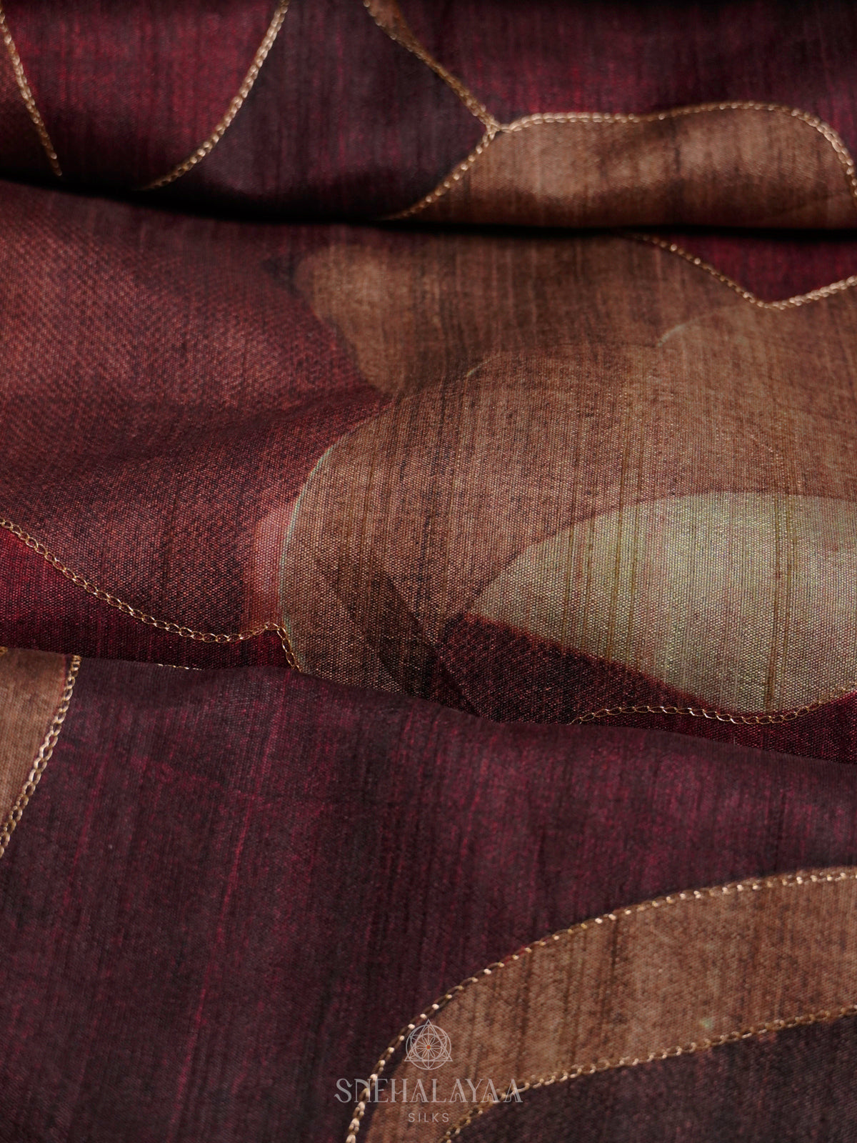 Wine Tussar Saree