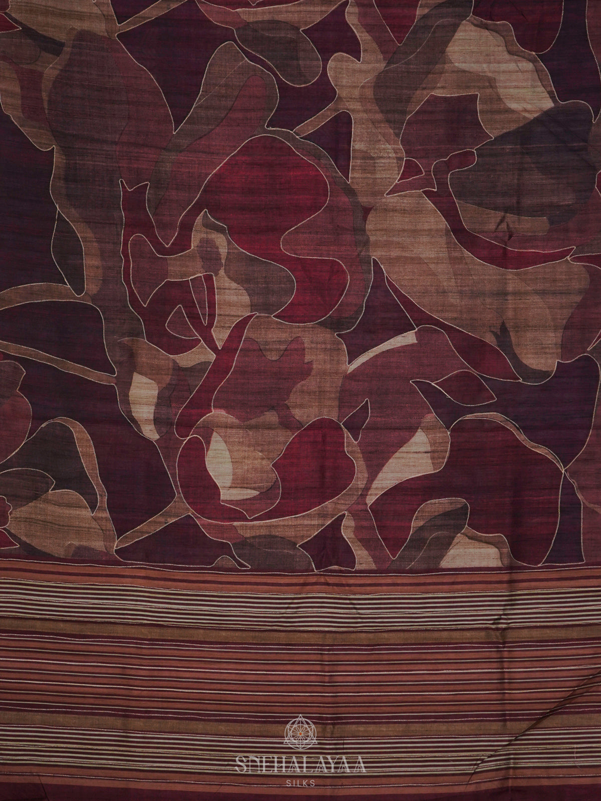 Wine Tussar Saree